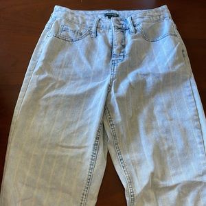 Stripped Light Wash Mom Jeans